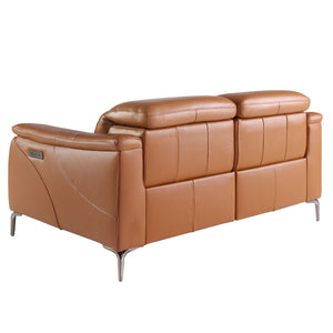 Relaxing 2-seater sofa in brown leather