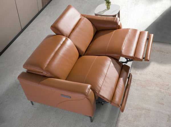 Relaxing 2-seater sofa in brown leather