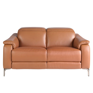 Relaxing 2-seater sofa in brown leather