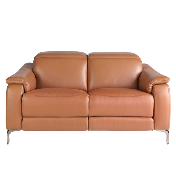Relaxing 2-seater sofa in brown leather