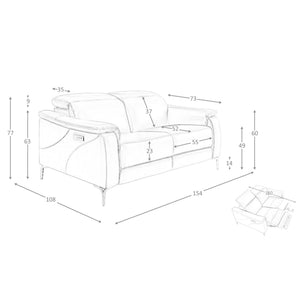 Relaxing 2-seater sofa in brown leather