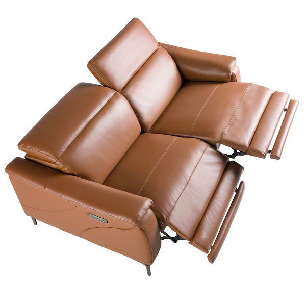 Relaxing 3-seater sofa in brown leather