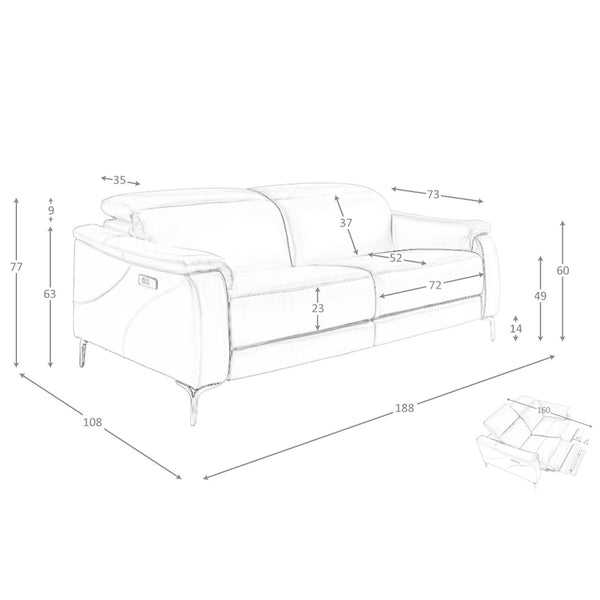 Relaxing 3-seater sofa in brown leather