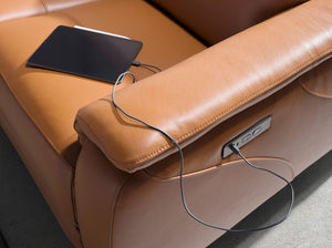 Relaxing 3-seater sofa in brown leather