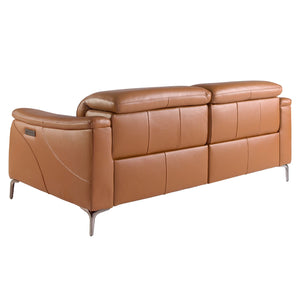 Relaxing 3-seater sofa in brown leather