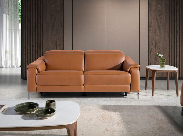 Relaxing 3-seater sofa in brown leather