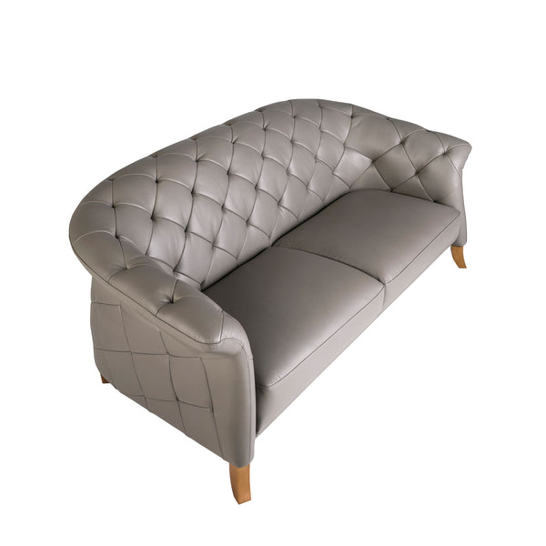 Chester 2-seater sofa in gray leather