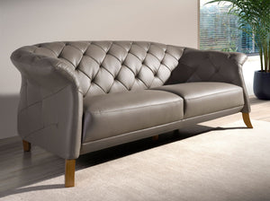 Chester 2-seater sofa in gray leather