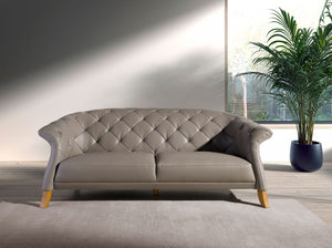 Chester 2-seater sofa in gray leather