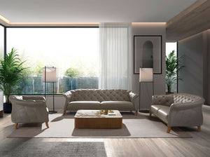 Chester 2-seater sofa in gray leather