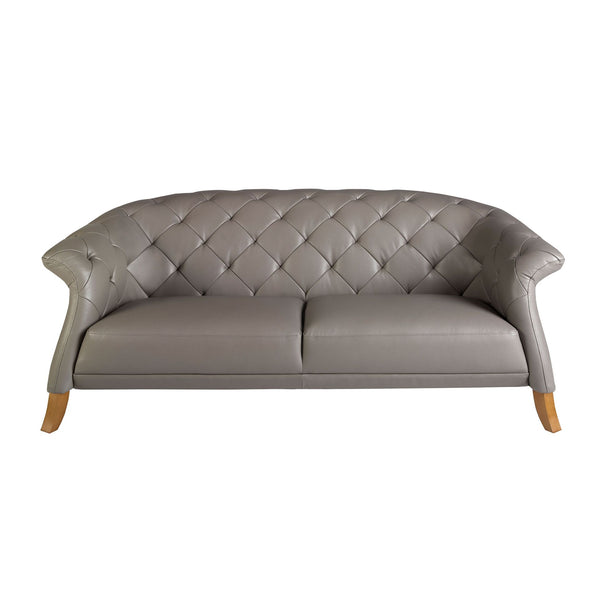 Chester 2-seater sofa in gray leather