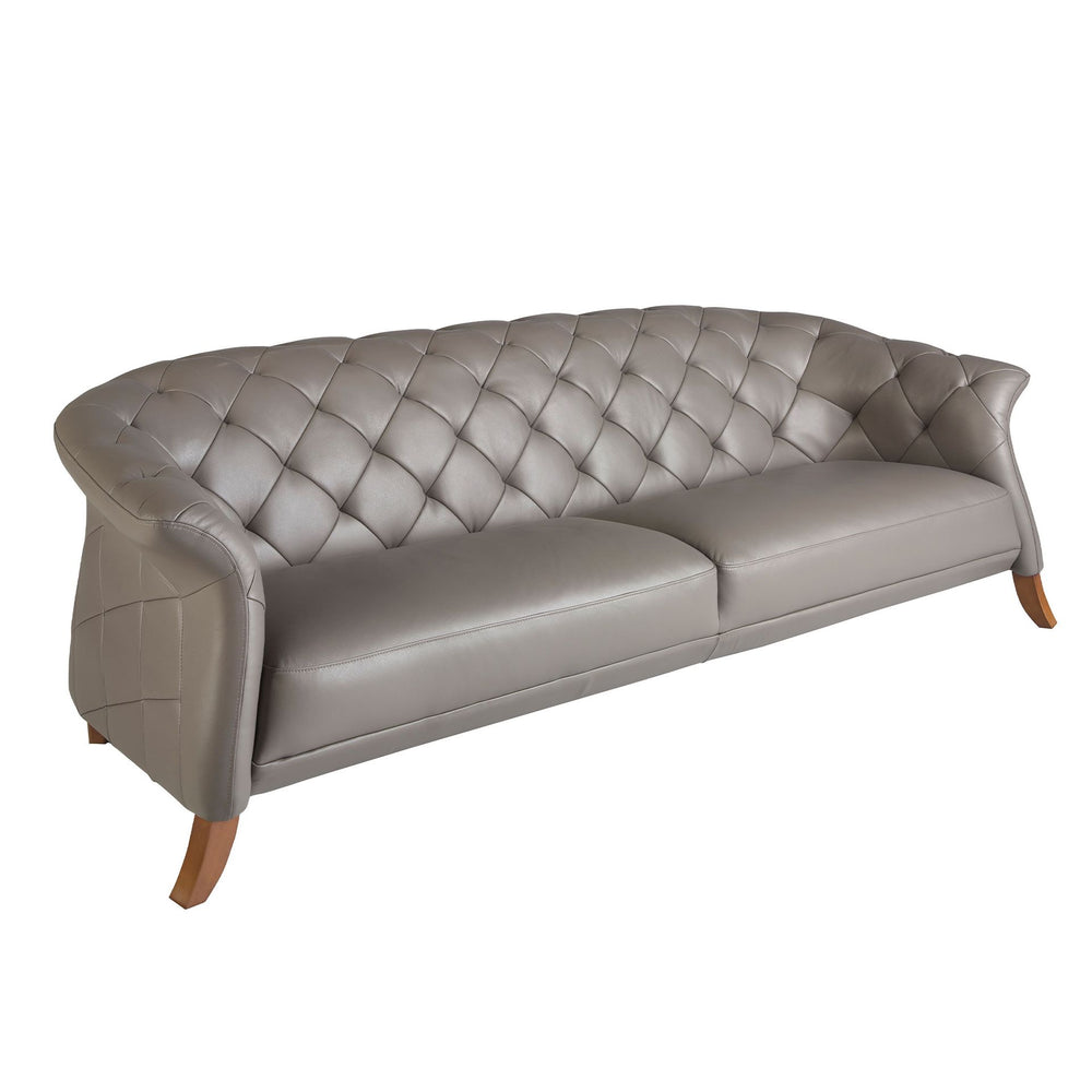 Chester 3-seater sofa in gray leather