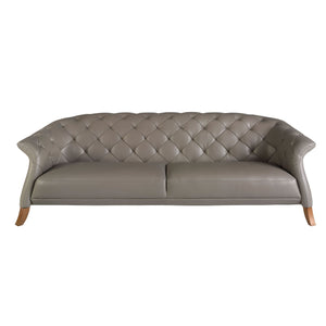 Chester 3-seater sofa in gray leather
