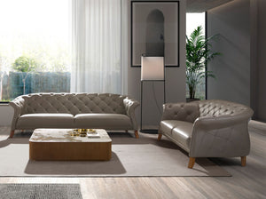 Chester 3-seater sofa in gray leather
