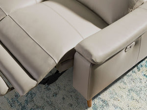 Relaxing 2-seater sofa in taupe grey leather