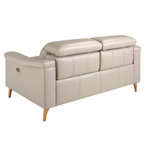 Relaxing 2-seater sofa in taupe grey leather