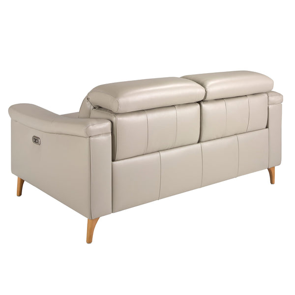 Relaxing 2-seater sofa in taupe grey leather