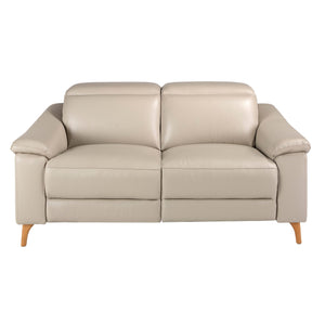 Relaxing 2-seater sofa in taupe grey leather