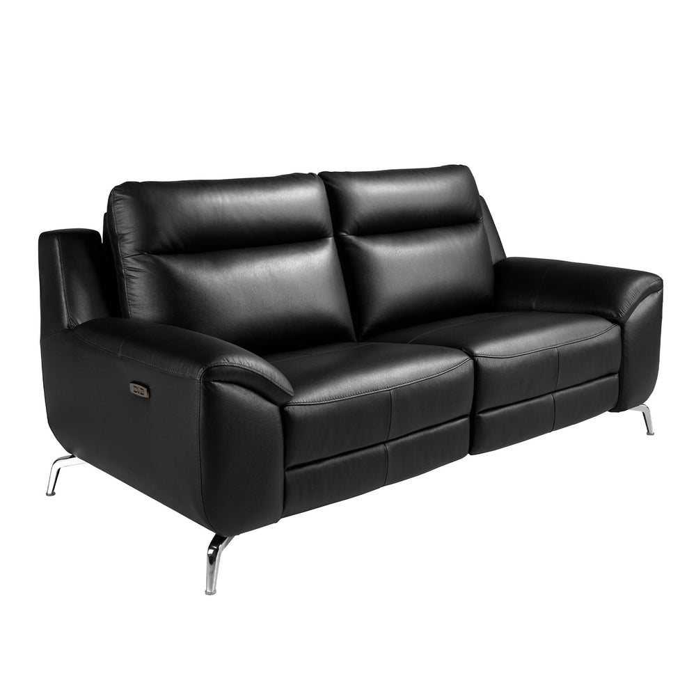 Relaxing 2-seater sofa in black leather