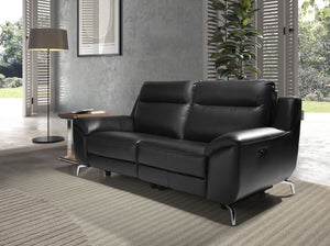 Relaxing 2-seater sofa in black leather