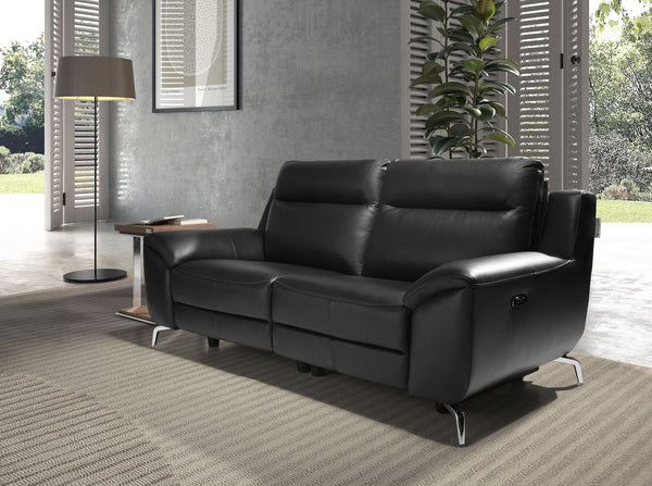 Relaxing 2-seater sofa in black leather