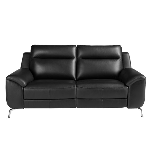 Relaxing 2-seater sofa in black leather