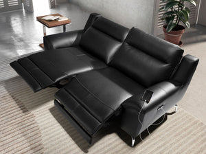 Relaxing 2-seater sofa in black leather