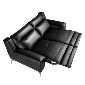 Relaxing 2-seater sofa in black leather