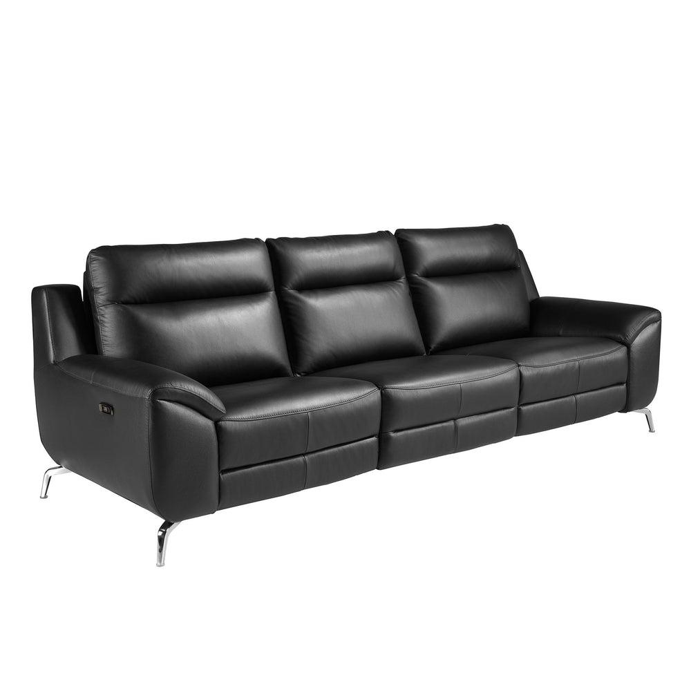 Relaxing 3-seater sofa in black leather