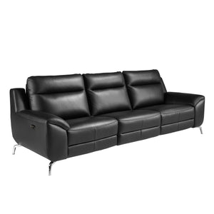 Relaxing 3-seater sofa in black leather