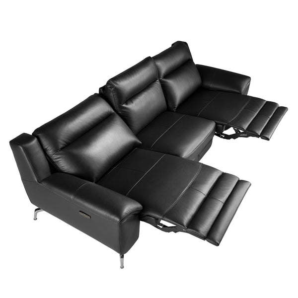 Relaxing 3-seater sofa in black leather