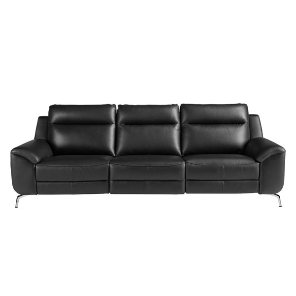 Relaxing 3-seater sofa in black leather