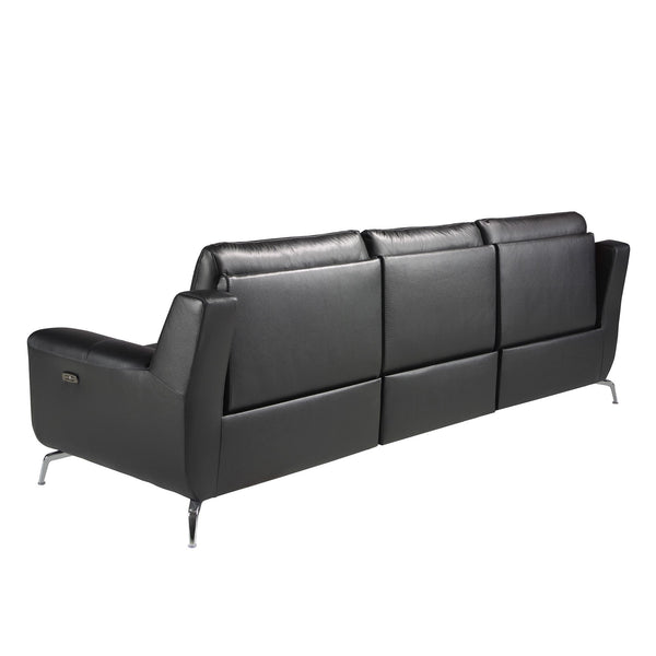 Relaxing 3-seater sofa in black leather