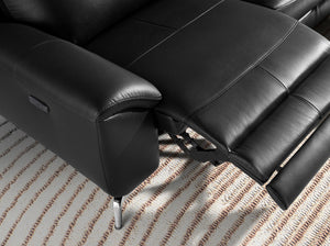 Relaxing 3-seater sofa in black leather