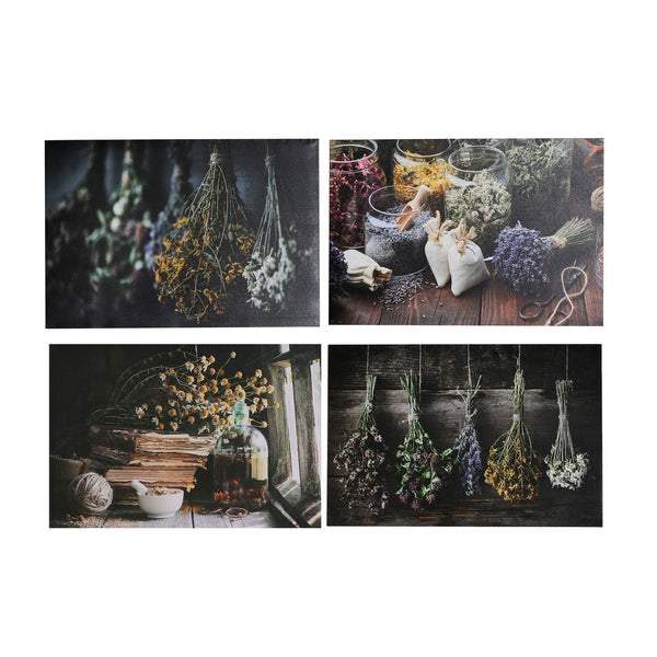 ASSORTED CANVAS/4 FLOWERS