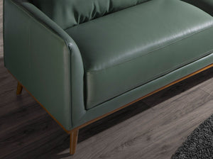 Right-hand chaise longue sofa in green leather