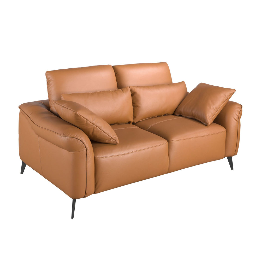 2-seater sofa in brown leather