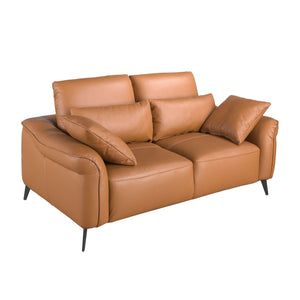 2-seater sofa in brown leather