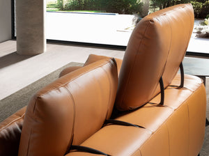 2-seater sofa in brown leather