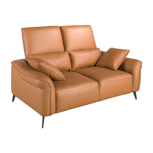 2-seater sofa in brown leather