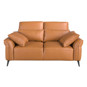 2-seater sofa in brown leather