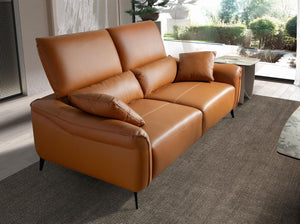 2-seater sofa in brown leather