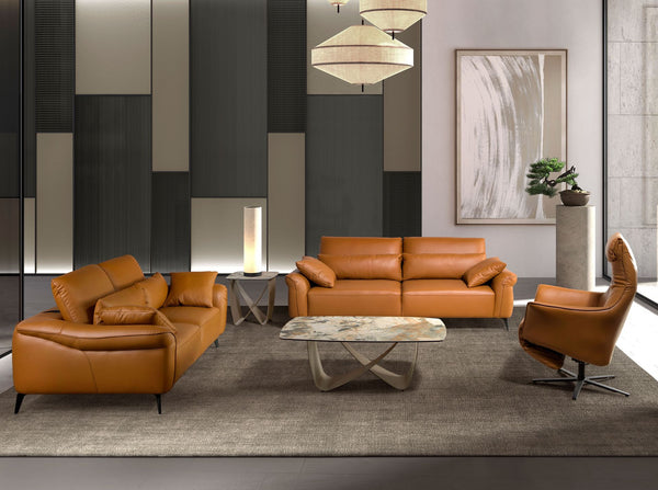 3-seater sofa in brown leather