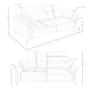 3-seater sofa in brown leather