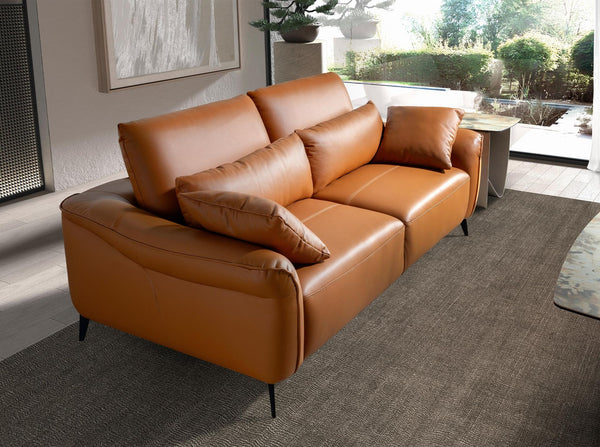 3-seater sofa in brown leather
