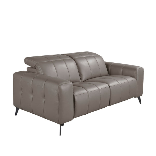 2-seater relaxation sofa in gray leather