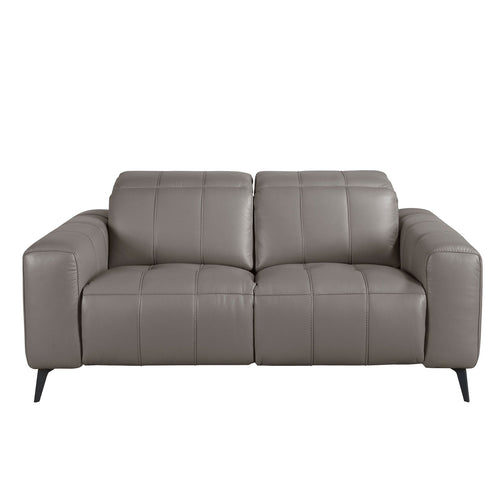2-seater relaxation sofa in gray leather