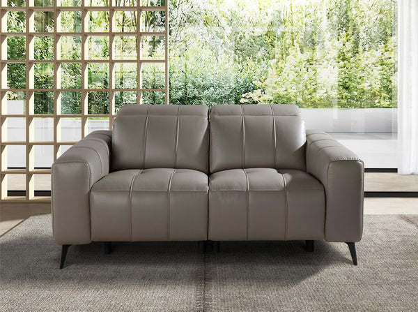 2-seater relaxation sofa in gray leather