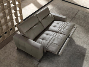 2-seater relaxation sofa in gray leather