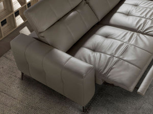 2-seater relaxation sofa in gray leather